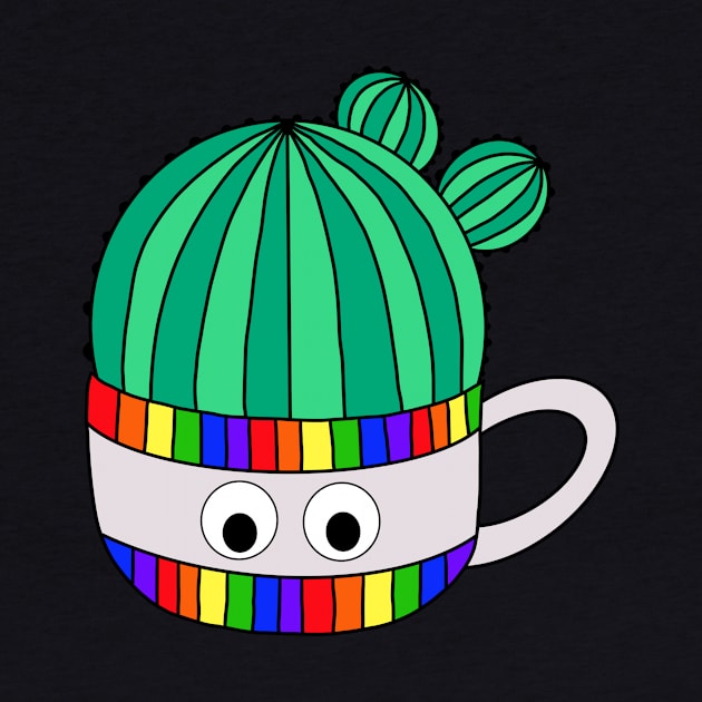 Cute Cactus Design #112: Barrel Cactus In Rainbow Mug by DreamCactus